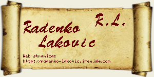 Radenko Laković vizit kartica